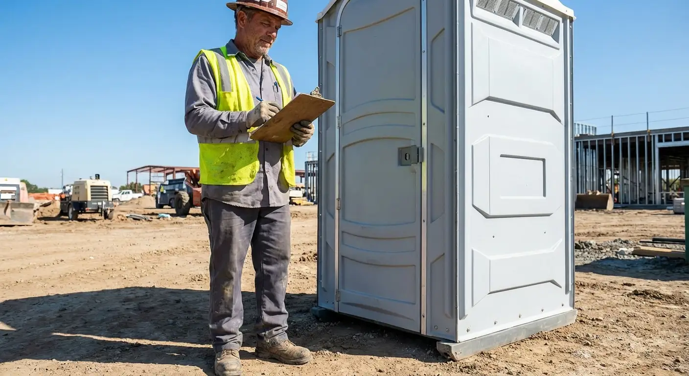 Portable toilet delivery truck ready for service in Cincinnati, OH