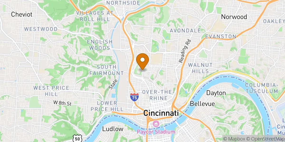 cuf neighborhood map in Cincinnati, OH