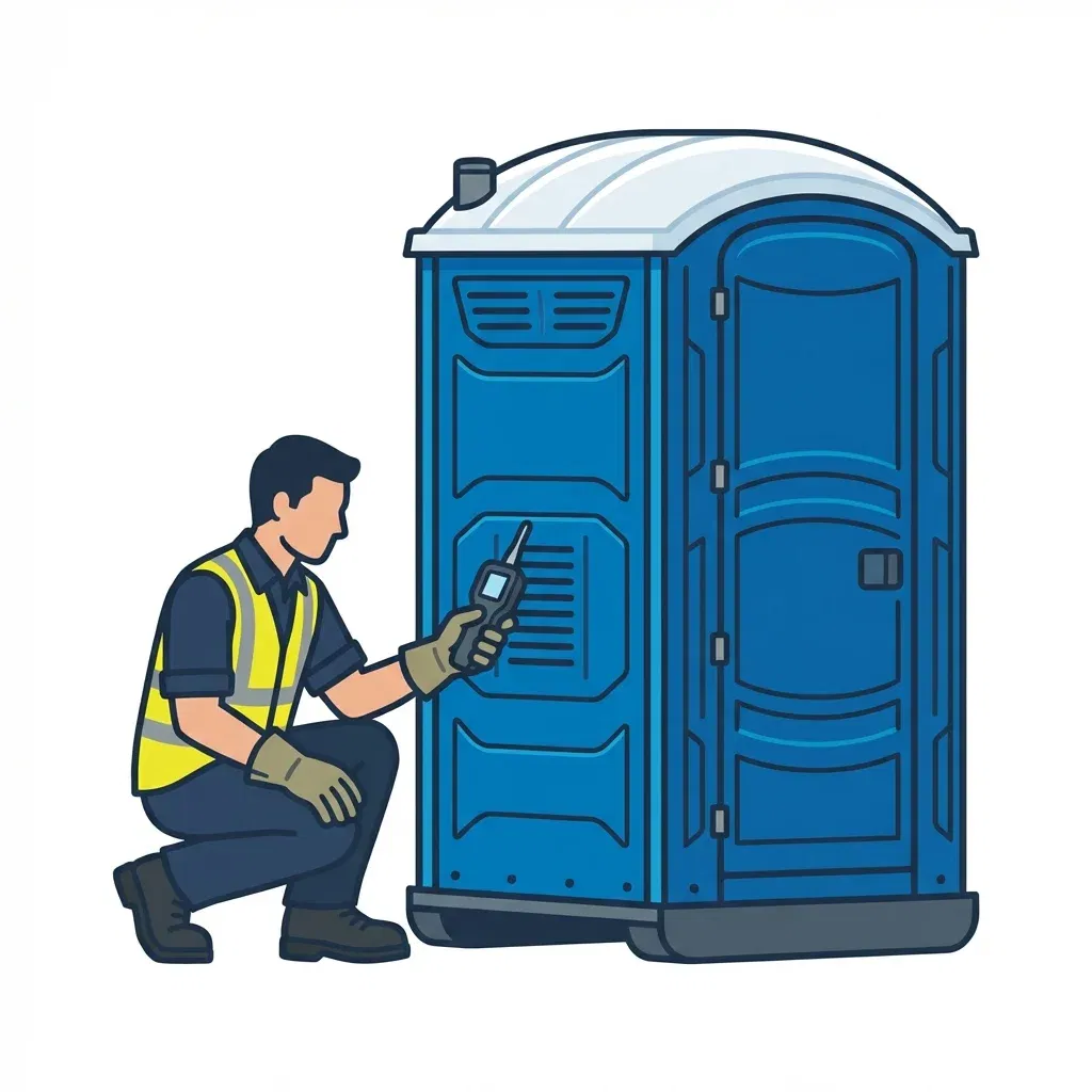 Infographic detailing causes of portable toilet odors in Cincinnati, OH